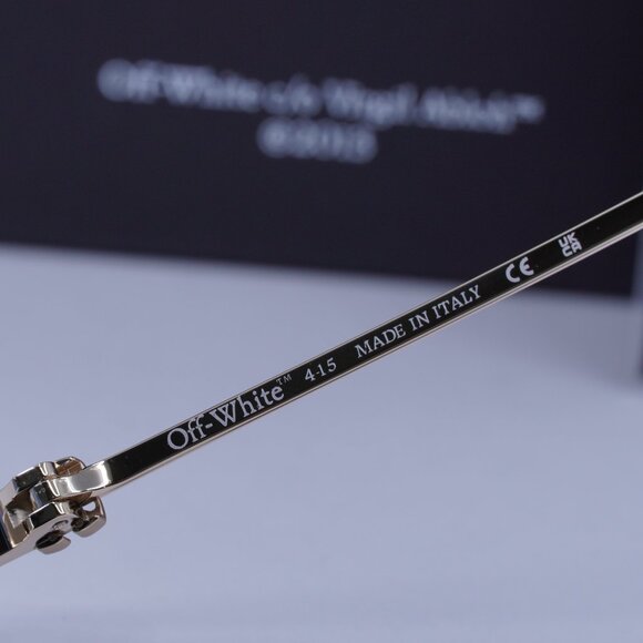 Off-White OERI14A CORTEZ 7645 Rectangle Sunglasses – Gold/Blue - Picture 8 of 11